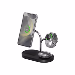 Samsung GP-PWU024WIABW, Indoor, USB, Wireless charging, Black, Silver