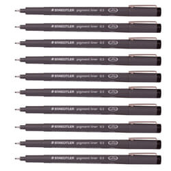 Staedtler Pigment Liner 0.5 mm Black [Pack of 10]