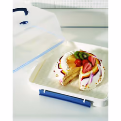 Lock & Lock Square Cake Box - Clear/Blue, 12.6 L