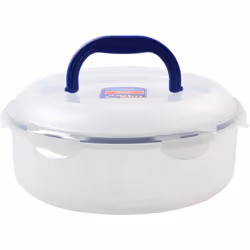 Lock & Lock Round Cake Box - Clear/Blue, 5.5 L