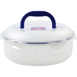 Lock & Lock Round Cake Box - Clear/Blue, 5.5 L