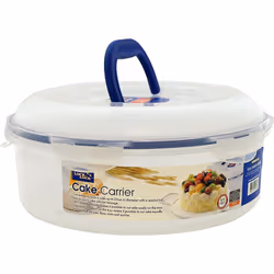 Lock & Lock Round Cake Box - Clear/Blue, 5.5 L