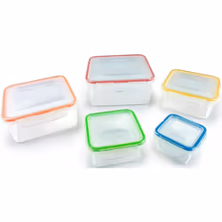 Lock & Lock Coloured Square 5 Piece Nesting Set
