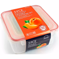 Lock & Lock Coloured Square 5 Piece Nesting Set