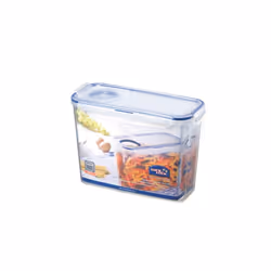 Lock & Lock Rectangular Storage Container with Flip Top Lid - Clear/Blue, 2.4 L