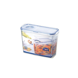 Lock & Lock Rectangular Storage Container with Flip Top Lid - Clear/Blue, 2.4 L