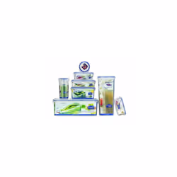 Lock & Lock Rectangular Storage Container with Flip Top Lid - Clear/Blue, 2.4 L