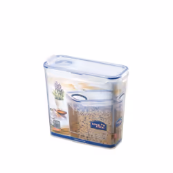 Lock & Lock Rectangular Storage Container with Flip Top Lid - Clear/Blue, 3.4 L