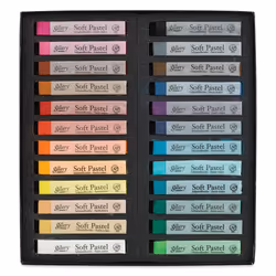 Mungyo Gallery Soft Pastel Squares Cardboard Box Set of 24 - Assorted Colors