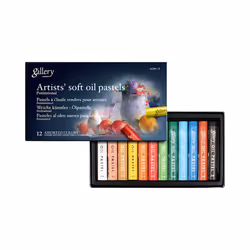 MUNGYO Gallery Artists' Soft Oil Pastels Professional Quality 12 Assorted Colors