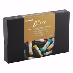 Honsell Gallery Artists' 4400015 Handmade Soft Pastel  Set of 15  Hand-Rolled Pastels in Artist Quality  Soft Consistency