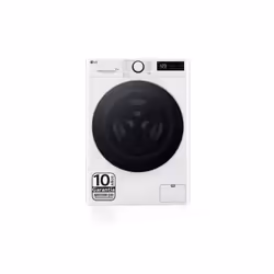LG F2DR5S09A1W, Front-load, Freestanding, White, Left, Black, Buttons, Rotary, Touch
