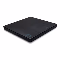 Hitachi-LG Slim Portable DVD-Writer, Black, Tray, Desktop/Laptop, DVD±RW, USB 2.0, 60000 h