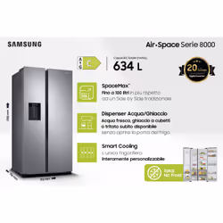 Samsung RS68A884CSL side-by-side refrigerator Freestanding 635 L C Silver