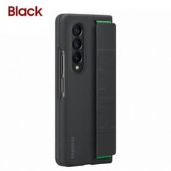 Original Samsung Galaxy Z Fold4 Silicone Grip Cover For Galaxy Z Fold4 Z Fold 4 Stylish Silicone Full Protective Phone Case - black