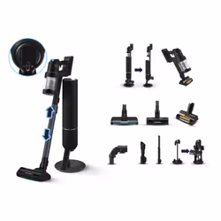 Samsung VS28C9784QK, 2-in-1 stick vacuum, Bagless, Black, Dry, Multi cyclonic, 87 dB