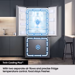 Samsung RF48A401EM9/EU French Style Fridge Freezer with Twin Cooling Plus - Gentle Silver Matt - Additional view 6