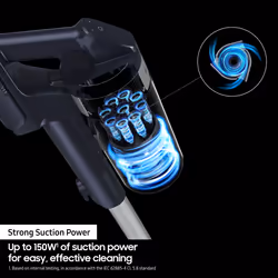 Samsung VS15A60AGR5 stick vacuum/electric broom 2-in-1 stick vacuum Battery Dry HEPA Bagless 150 W Silver - Additional view 4