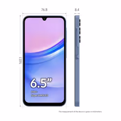 Samsung Galaxy A15 4G 4GB RAM 128GB Dual Sim, Unlocked to all Carrier,with official 25W UK Adapter (EP-T2510) Retail Pack and Clear Case - Light Blue