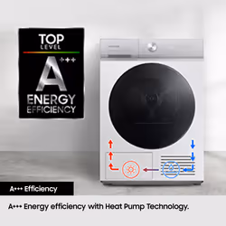 Samsung Series 5 DV90CGC0A0AHEU with OptimalDry™ and SmartThings, Heat Pump Tumble Dryer, 9kg