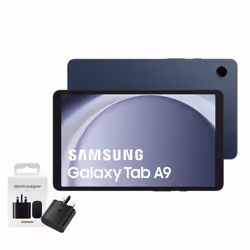 Samsung Galaxy Tab A9 64GB 4GB RAM X110 Wi-Fi, with official 25W UK Adapter (EP-T2510) Retail Pack - Navy