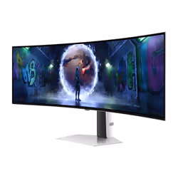 Samsung G93SD computer monitor 124.5 cm (49") 5120 x 1440 pixels Dual QHD OLED Silver - Additional view 4