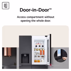 LG InstaView ™ GSXE91EVAD American Style Smart Fridge Freezer - Essence Black Steel - D Rated - Additional view 7