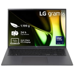 LG Gram 16Z90S-G.AA79A1 laptop Intel Core Ultra 7 155H 40.6 cm (16") WQXGA 16 GB LPDDR5x-SDRAM 1 TB SSD Wi-Fi 6E (802.11ax) Windows 11 Home Grey