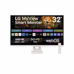 LG 32SR73U-W, 80 cm (31.5"), 3840 x 2160 pixels, 4K Ultra HD, LCD, 5 ms, White