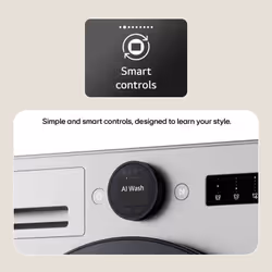 LG VX70 Series AI Direct Drive™ F4X7009TBB 9 kg 1400 Spin Washing Machine - Matte Black - A-40% Rated - Additional view 7