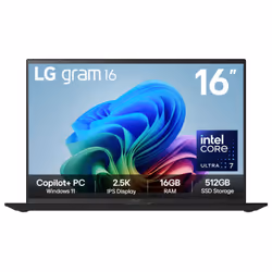 LG Gram AI 16Z90TL-G.AU75A1, Intel Core Ultra 7, 40.6 cm (16"), 2560 x 1600 pixels, 16 GB, 512 GB, Windows 11 Home