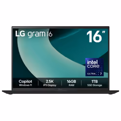 LG Gram AI 16Z90T-G.AA78A1, Intel Core Ultra 7, 40.6 cm (16"), 2560 x 1600 pixels, 16 GB, 1 TB, Windows 11 Home