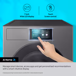 Samsung Series 9 AI Home WF90F09C4SU1 9KG 1400rpm Smart Washing Machine, Dark Silver - Additional view 6