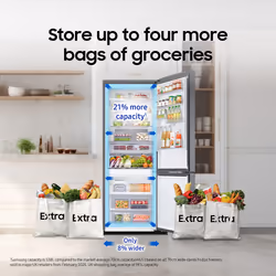 Samsung Series 8 SpaceMax RB50DG632ES9EU 505L Smart Combi Fridge Freezer, Silver - Additional view 4
