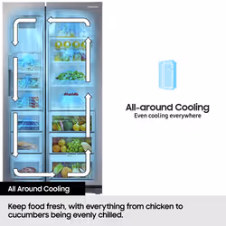 Samsung Series 7 RS57DG410EM9EU SpaceMax 578L Smart American Fridge Freezer, Silver, E Rated - Additional view 5