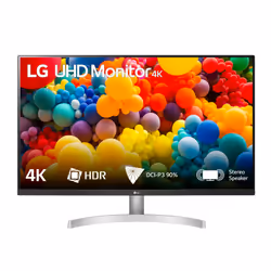 LG 32UN500-W, 80 cm (31.5"), 3840 x 2160 pixels, 4K Ultra HD, Black, Silver, White