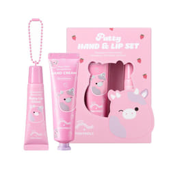 TONYMOLY x Squishmallow Easter Basket Stuffer Patty the Cow 2 PC Hand Cream & Lip Gloss Set  Strawberry Hand Cream  Strawberry Shortcake Lip Gloss