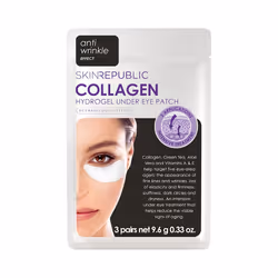 SkinRepublic Collagen Under Eye Patch (3 Pairs) 9.6g, Eye mask, Women, Normal skin, Anti-wrinkle, 9.6 g, Aqua/Water/Eau, Glyc ...