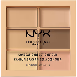 NYX Professional Makeup Conceal, Correct, Contour Palette, Six Shades, Cream Texture, Undertones, Shade: L