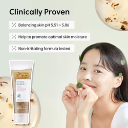 THANKYOU FARMER Phyto Relieful Cica Gel Cleanser - Real Cica Leaf  Vegan  Anti-Acne  pH-Balancing  Centella Asiatica for Soothing  Day & Night Korean