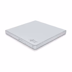 Hitachi-LG Slim Portable DVD-Writer, White, Tray, Desktop/Laptop, DVD±RW, USB 2.0, 60000 h