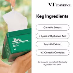 VT COSMETICS Daily Soothing Mask 30ea  Facial Sheet Mask for Moist & Hydrating  30 Day Supply  Cica Face Mask