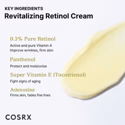 COSRX Retinol Cream  0.67 Oz  Anti-aging Eye & Neck Cream with Retinoid Treatment to Firm Skin  Reduce Wrinkles  Fine Lines  Signs of Aging  Gentle Da