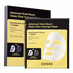 COSRX Advanced Snail Mucin Glass Glow Hydrogel Face Masks Skincare 3 EA  Collagen Face Mask  Travel Essentials  Stocking Stuf ...