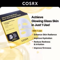 COSRX Advanced Snail Mucin Glass Glow Hydrogel Face Masks Skincare 3 EA  Collagen Face Mask  Travel Essentials  Stocking Stuffers  Korean Skin Care