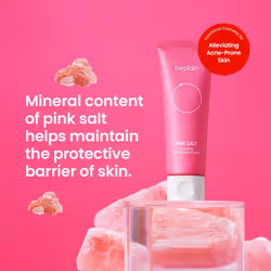 beplain Pink Salt AHA BHA Cleansing Foam 120ml with enriched pink salt and vegan AHA/BHA