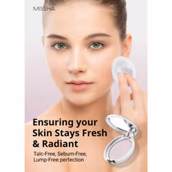MISSHA Airy Pot Pressed Pink Powder Pact 5g/0.176 oz I Make Up Finishing Setting Powder For a Natural Radiant Finish