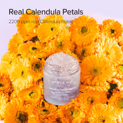 Mary&May Vegan Calendula Peptide Ageless Sleeping Mask 110g  Deep Hydration  Calendula petals  25 types peptide  Hyaluronic  Gel type  Korean Facial M