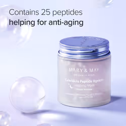 Mary&May Vegan Calendula Peptide Ageless Sleeping Mask 110g  Deep Hydration  Calendula petals  25 types peptide  Hyaluronic  Gel type  Korean Facial M