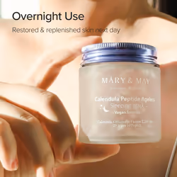 Mary&May Vegan Calendula Peptide Ageless Sleeping Mask 110g  Deep Hydration  Calendula petals  25 types peptide  Hyaluronic  Gel type  Korean Facial M - Additional view 4